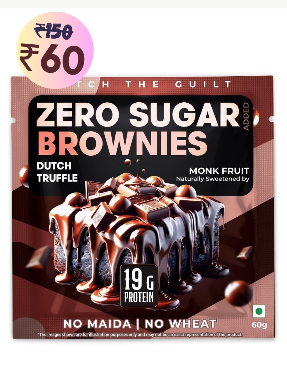 Dutch Truffle Chocolate Protein Brownie • 19g Protein • Sugar Free & High Protein • Low Net Carbs • 60g