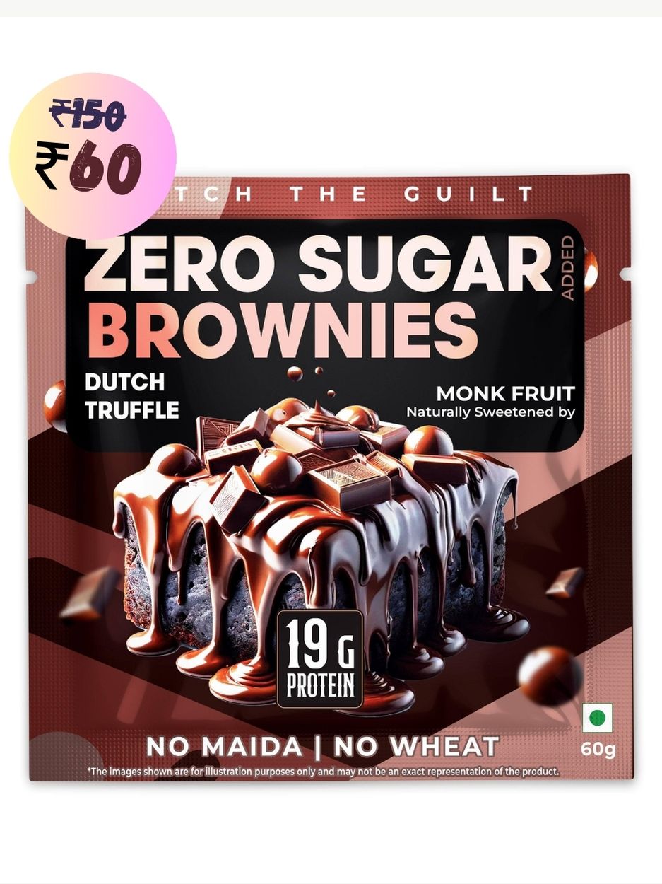Dutch Truffle Chocolate Protein Brownie • 19g Protein • Sugar Free & High Protein • Low Net Carbs • 60g