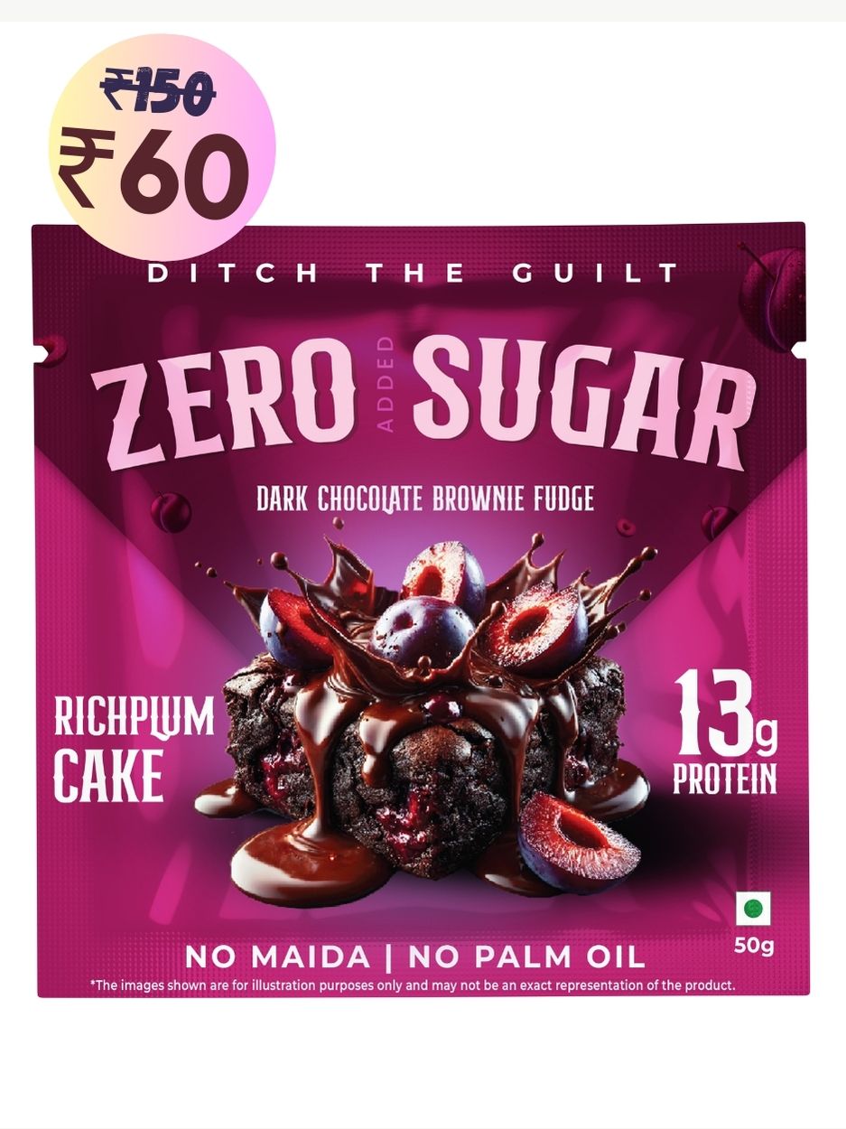 Rich Plum Cake Protein Brownie • 13g Protein • Sugar Free & High Protein • Low Net Carbs - 60g
