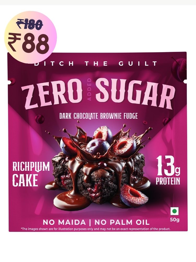 Rich Plum Cake Protein Brownie • 13g Protein • Sugar Free & High Protein • Low Net Carbs - 60g