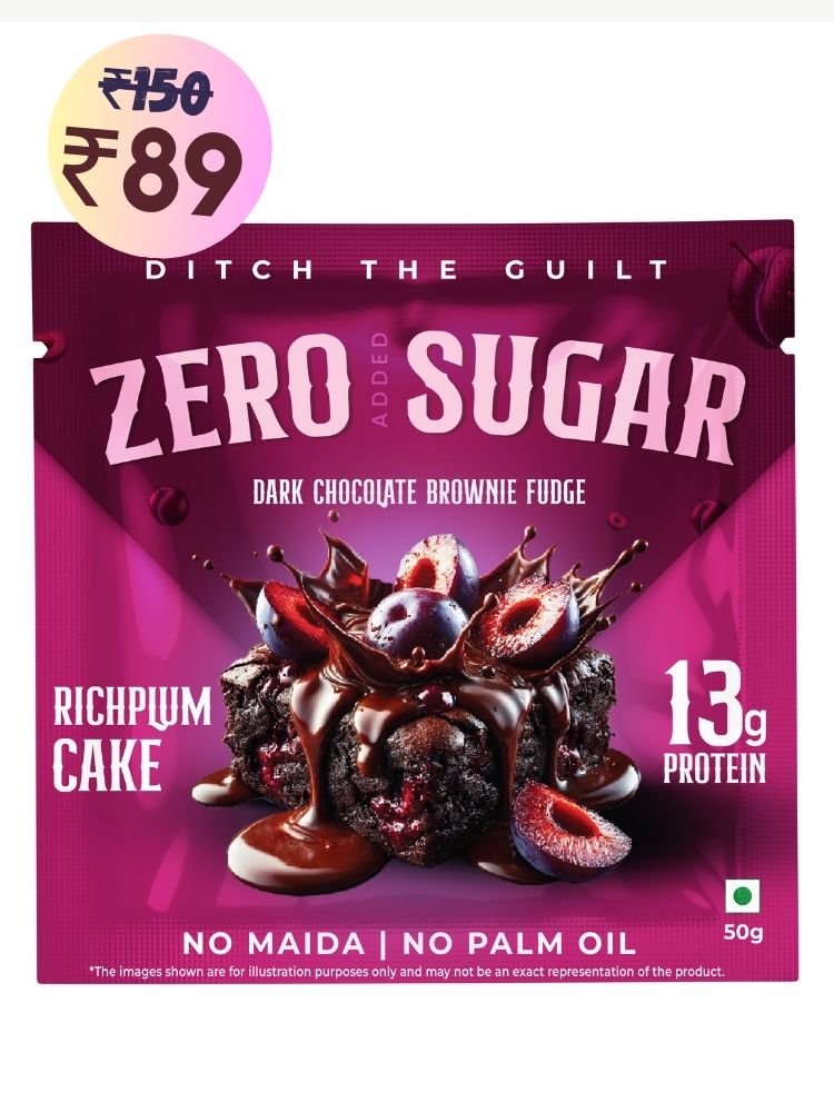 Rich Plum Cake Protein Brownie • 13g Protein • Sugar Free & High Protein • Low Net Carbs - 60g