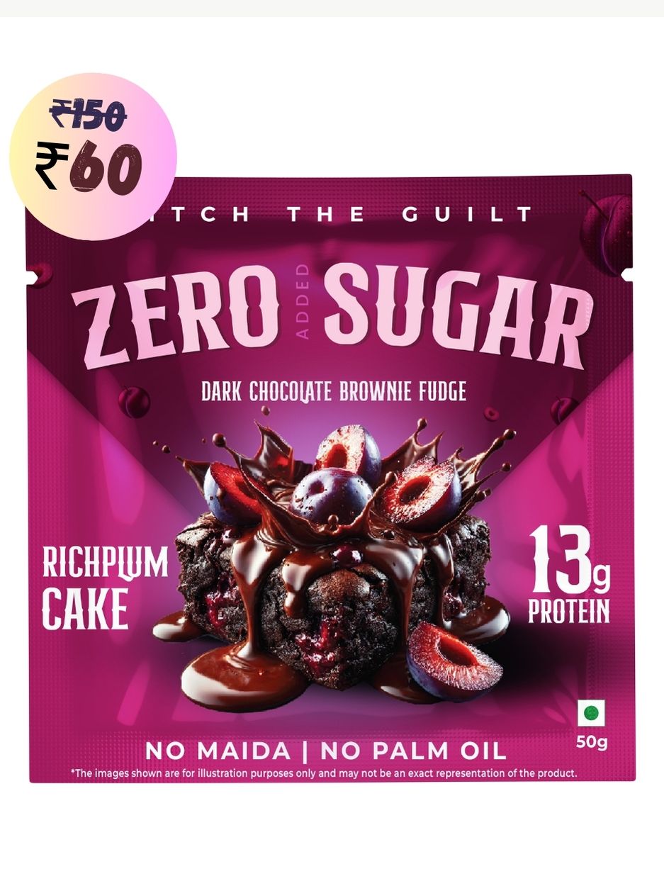 Rich Plum Cake Protein Brownie • 19g Protein • Sugar Free & High Protein • Low Net Carbs - 60g