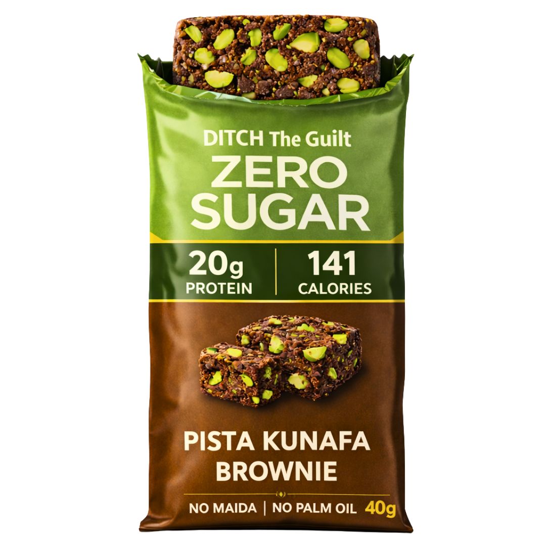 Dubai Pista Kunafa • 20g Protein • Sugar Free High Protein Brownies • 40g
