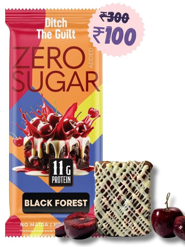 Black Forest Protein Brownie - Sugar Free & High Protein, Low Net Carbs - 60g - My Store