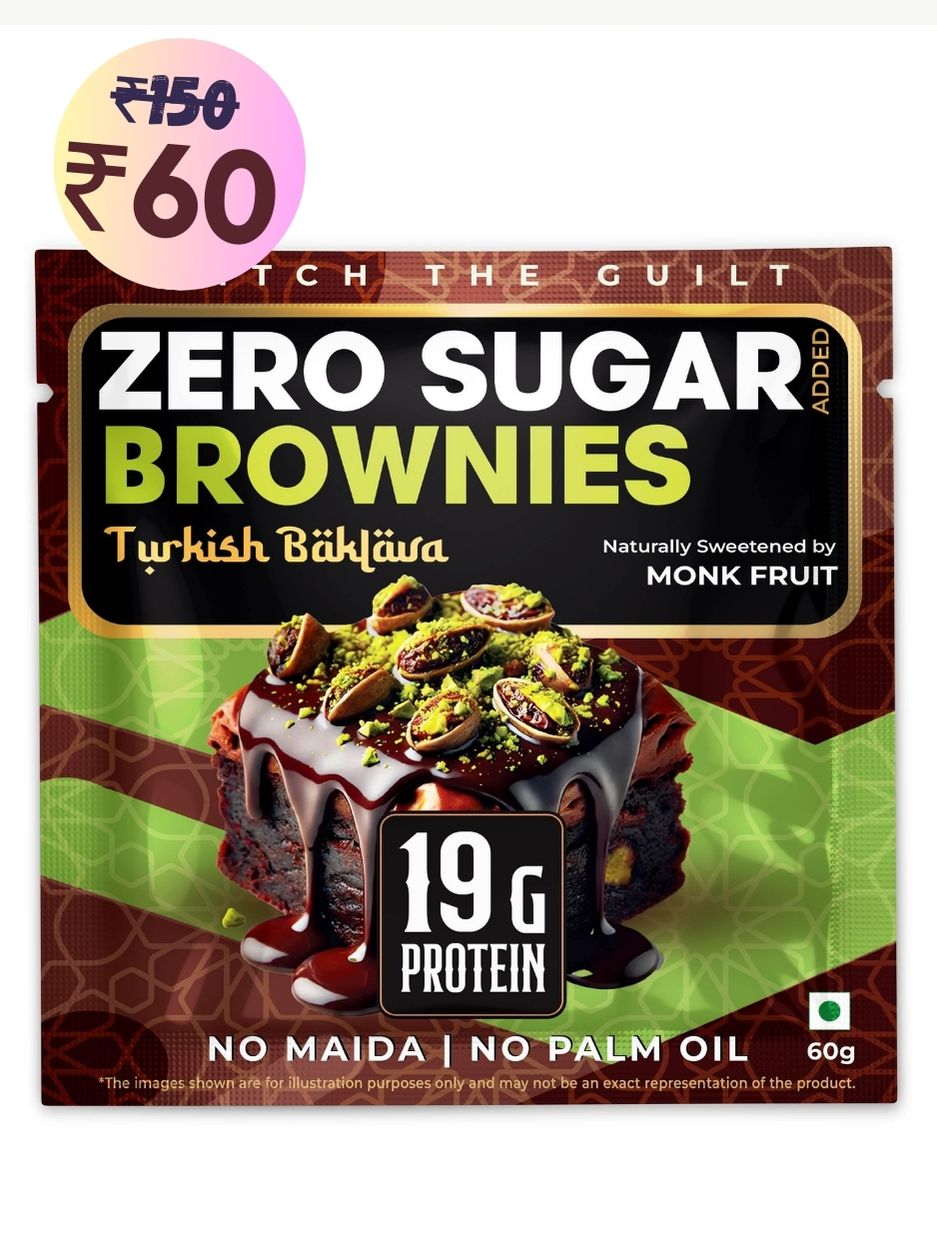 Turkish Baklava Protein Brownie • 19g Protein • Sugar Free & High Protein • Low Net Carbs - 60g