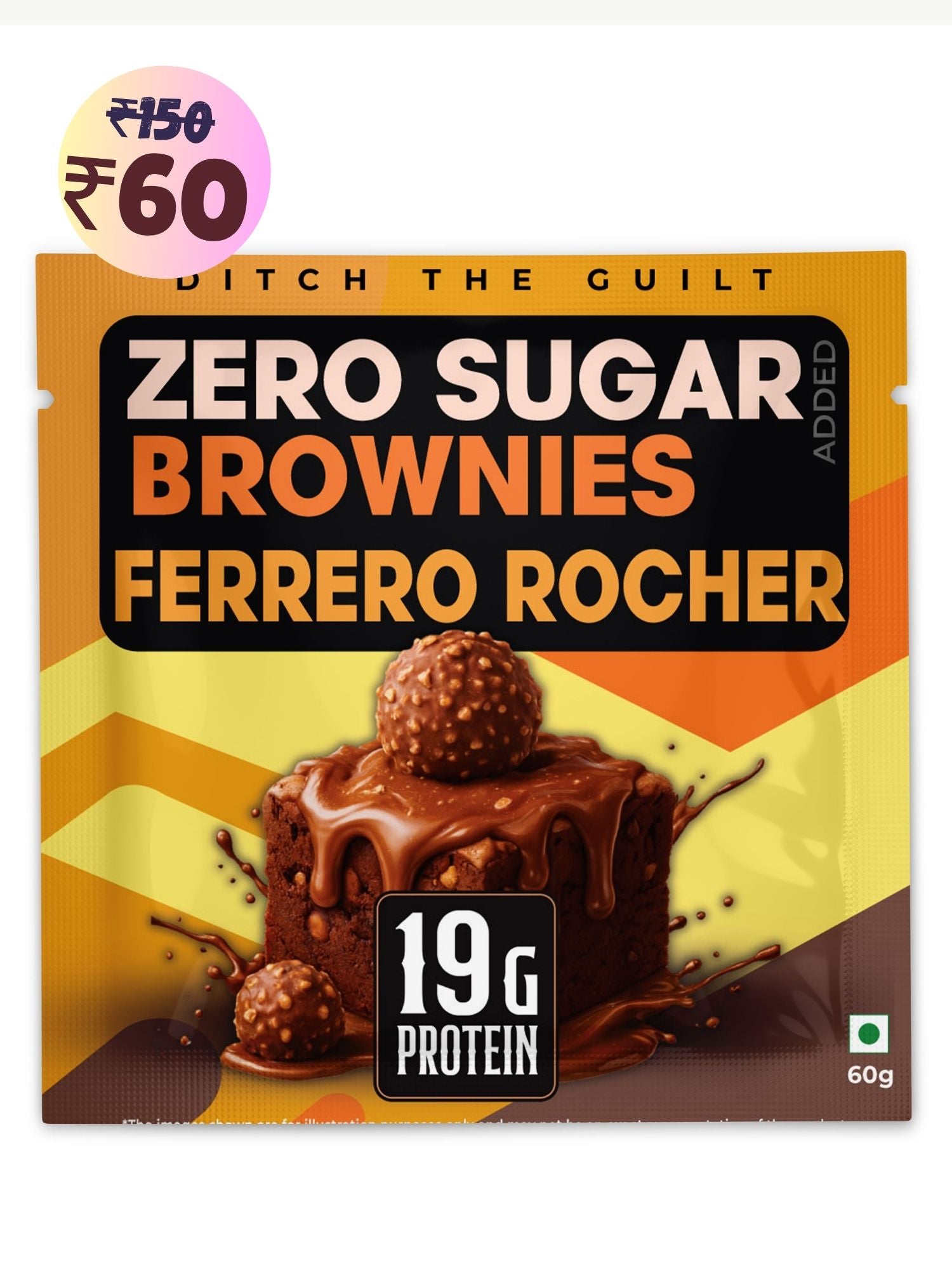 Ferrero Rocher Protein Brownie • 19g Protein • Sugar Free & High Protein • Low Net Carbs • 60g