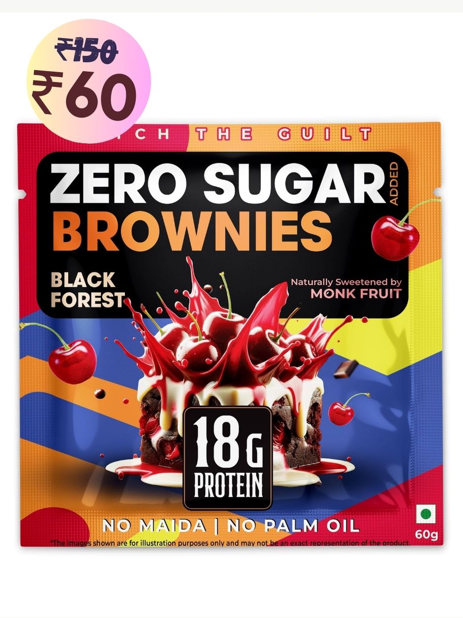 Black Forest Protein Brownie • 18g Protein • Sugar Free & High Protein • Low Net Carbs • 60g
