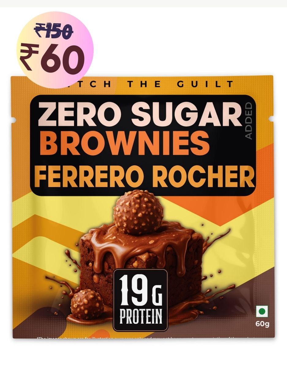 Ferrero Rocher Protein Brownie • 19g Protein • Sugar Free & High Protein • Low Net Carbs • 60g