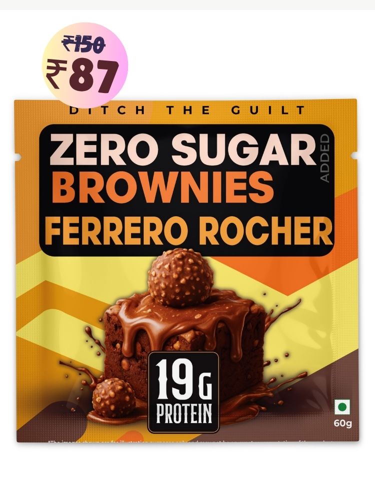Ferrero Rocher Protein Brownie • 19g Protein • Sugar Free & High Protein • Low Net Carbs • 60g