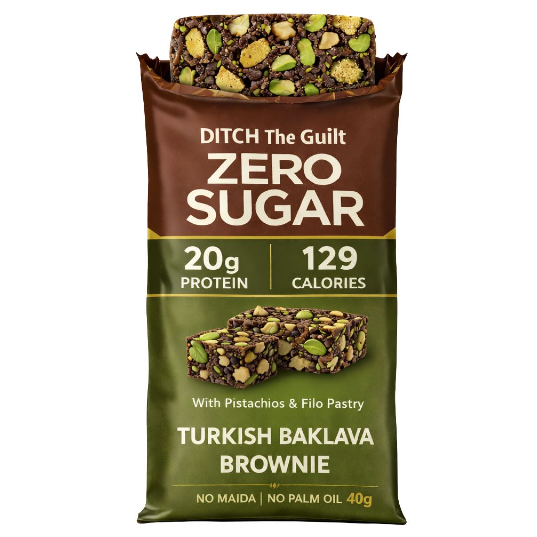 Turkish Baklava • 20g Protein • Sugar Free High Protein Brownies • 40g