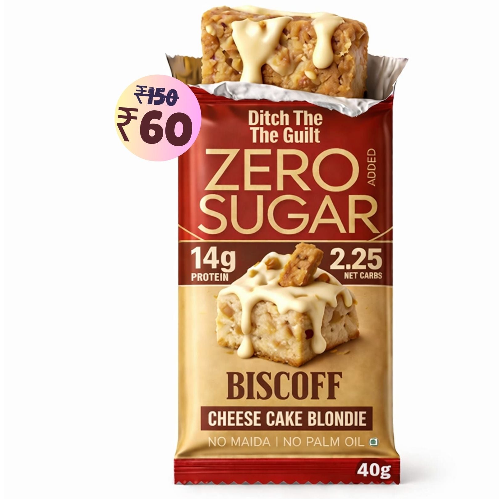 Biscoff Protein Brownie • 14g Protein • Sugar Free High Protein Brownies • 40g