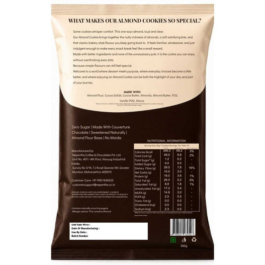 Almond Cocoa Crunch Cookies (10x20g Cookies) • Sugar-Free Almond Flour Cookies • 200g (10x20g Cookies)