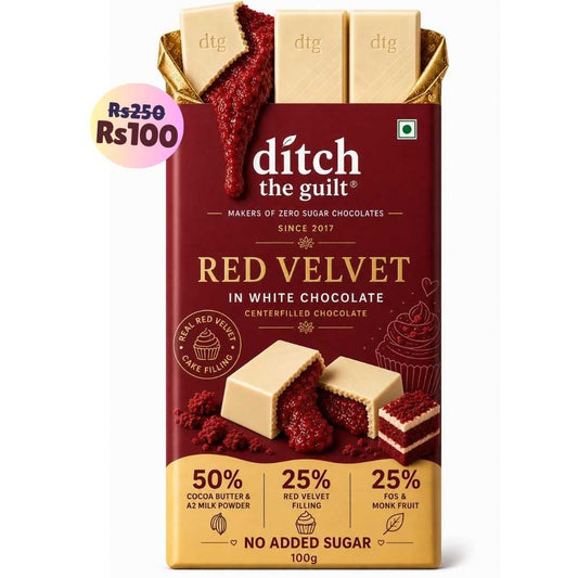 Red Velvet • Sugar Free Center-Filled Chocolate Bar • 100g