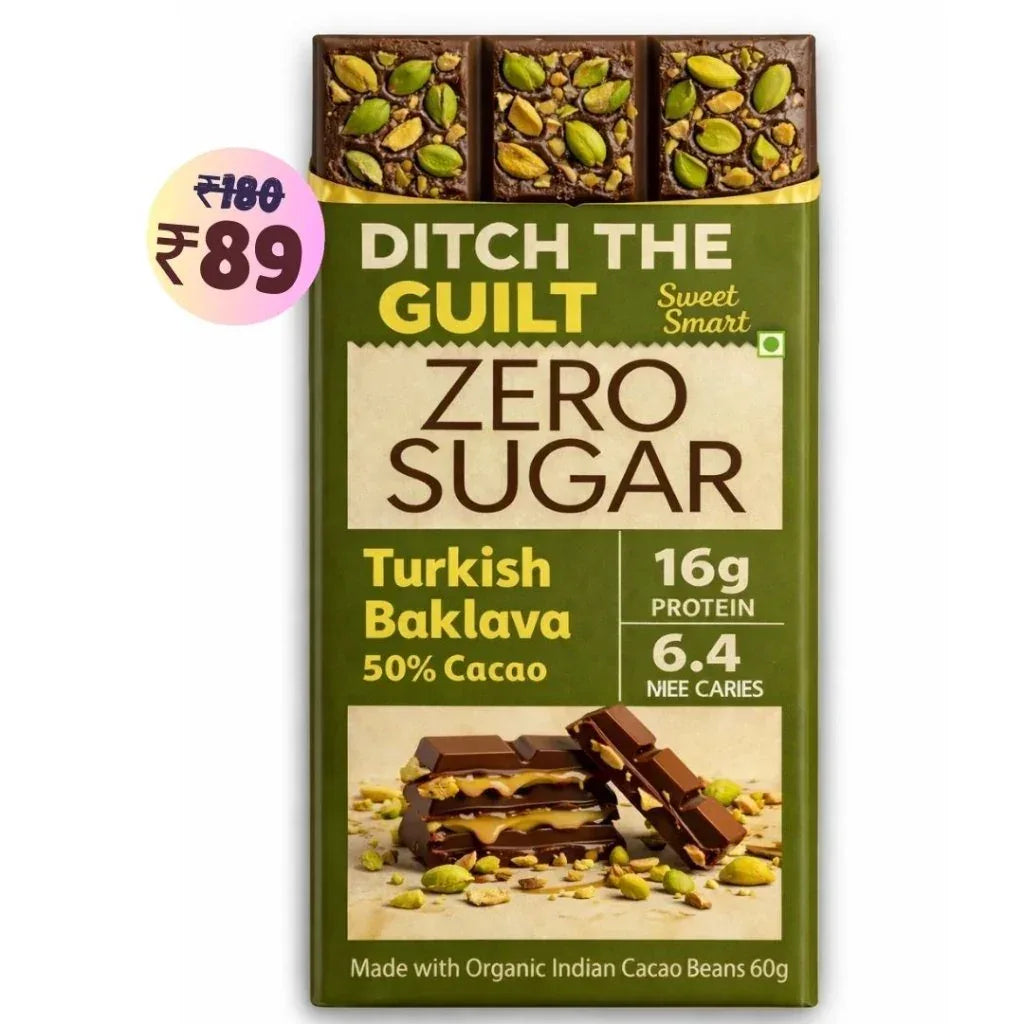 Turkish Baklava Dark Chocolate • 16g Protein • Sugar Free & High Protein • 40g - Ditch The Guilt