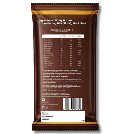 Dutch Truffle • 14g Protein • Sugar Free High Protein Brownies • 40g