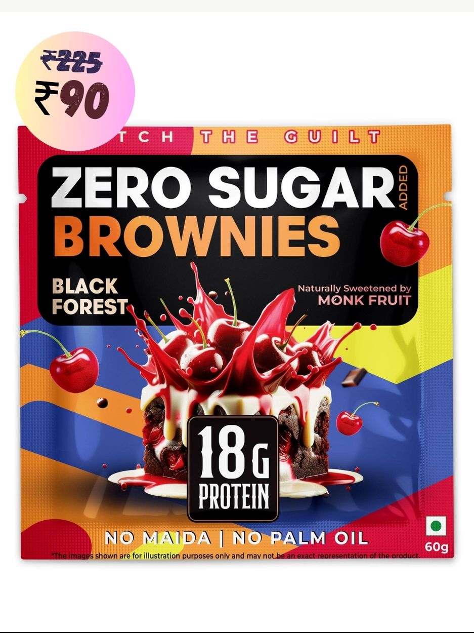 Black Forest Protein Brownie • 18g Protein • Sugar Free & High Protein • Low Net Carbs • 60g