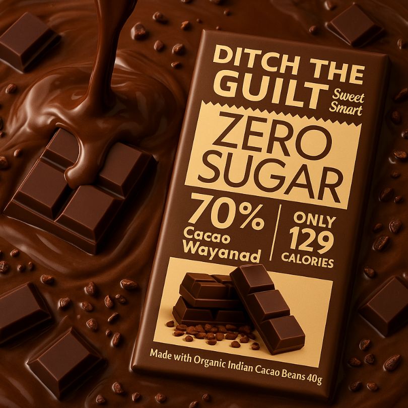 70% Wayanad Cacao - 129 Calories - 1g Natural Sugar - 1.4g Carbs - 40g