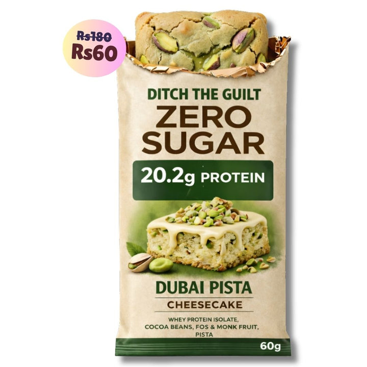 Dubai Pista Protein White Chocolate Cheesecake • 20g Protein • Sugar Free High Protein Cheesecake• 60g
