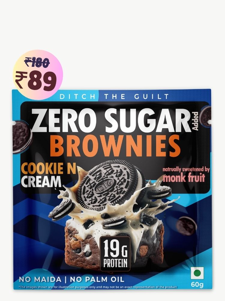 Cookie and Cream Protein Brownie • 19g Protein • Sugar Free & High Protein • Low Net Carbs - 60g