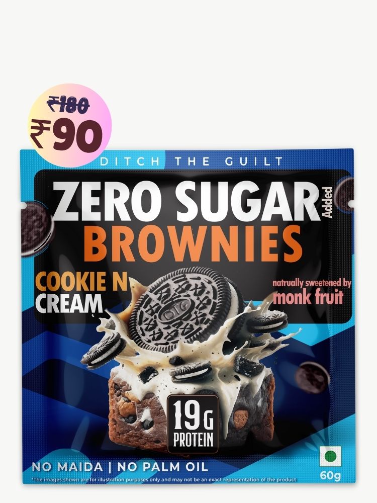 Cookie and Cream Protein Brownie • 19g Protein • Sugar Free & High Protein • Low Net Carbs - 60g
