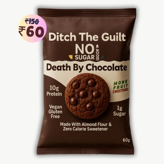 Death By Chocolate (choco chip) • 10g Protein • Zero Sugar • Made With Almond Flour • 60g