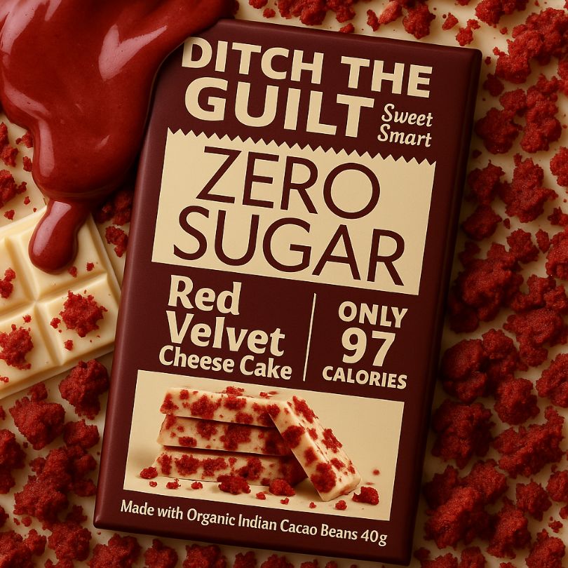 Red Velvet Cheese Cake - 97 Calories Only - 1g Natural Sugar - 3g Carbs - 40g