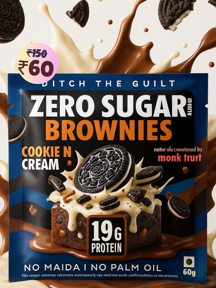 Cookie and Cream Protein Brownie • 19g Protein • Sugar Free & High Protein • Low Net Carbs - 60g