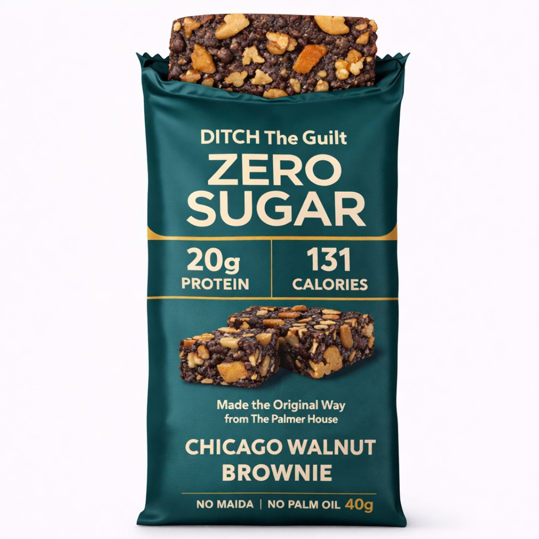 Chicago Walnut • 20g Protein • Sugar Free High Protein Brownies • 40g