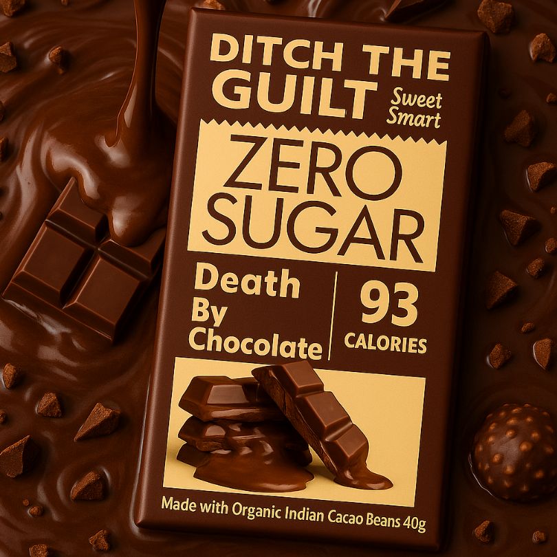 Death By Chocolate -  93 Calories Only - 1g Natural Sugar - 1.2g Carbs - 40g