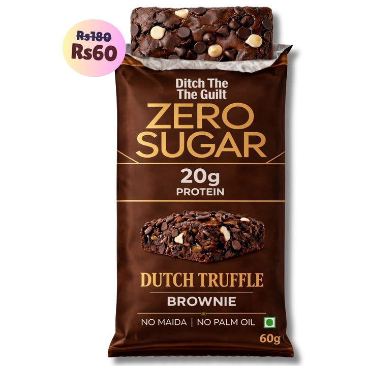 Dutch Truffle • 20g Protein • Sugar Free High Protein Brownies • 60g