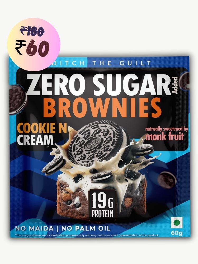 Cookie and Cream Protein Brownie • 19g Protein • Sugar Free & High Protein • Low Net Carbs - 60g
