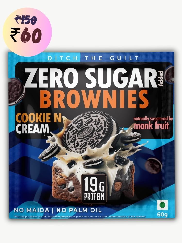 Cookie and Cream Protein Brownie • 19g Protein • Sugar Free & High Protein • Low Net Carbs - 60g