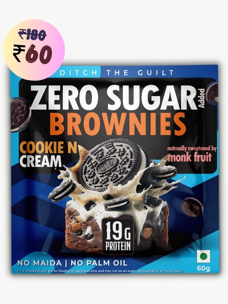 Cookie and Cream Protein Brownie • 19g Protein • Sugar Free & High Protein • Low Net Carbs - 60g