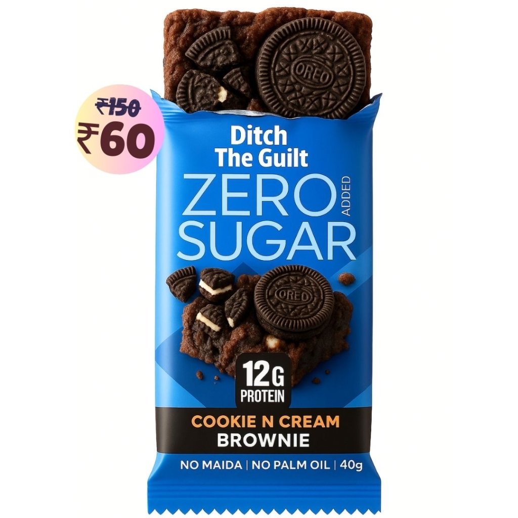 Oreo Crumble Cookie and Cream Protein Brownie • 12g Protein • Sugar Free & High Protein - 40g