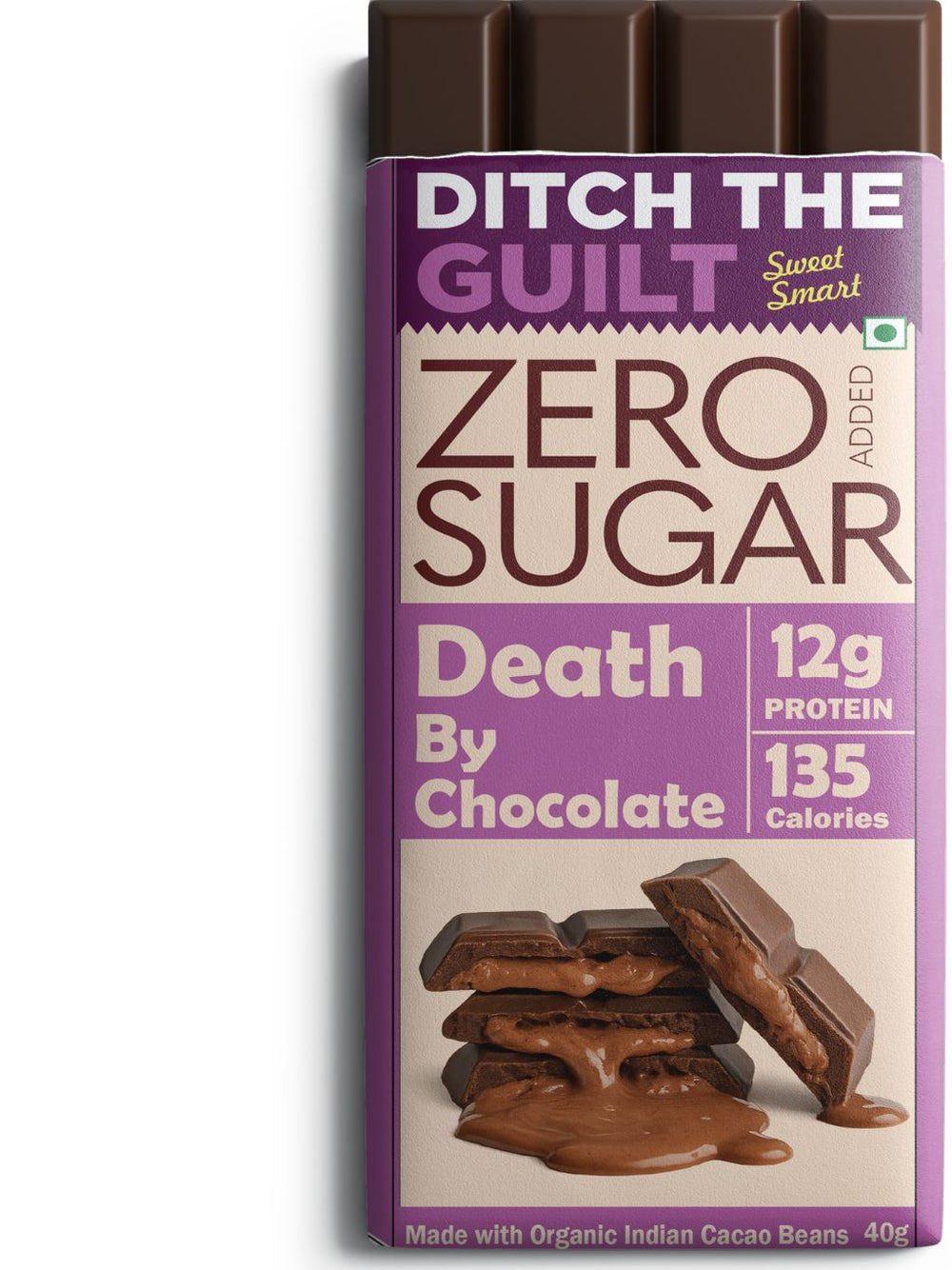 Death By Chocolate I Sugar Free Dark Protein Chocolate I 12g Protein I 135 Calories - 40g