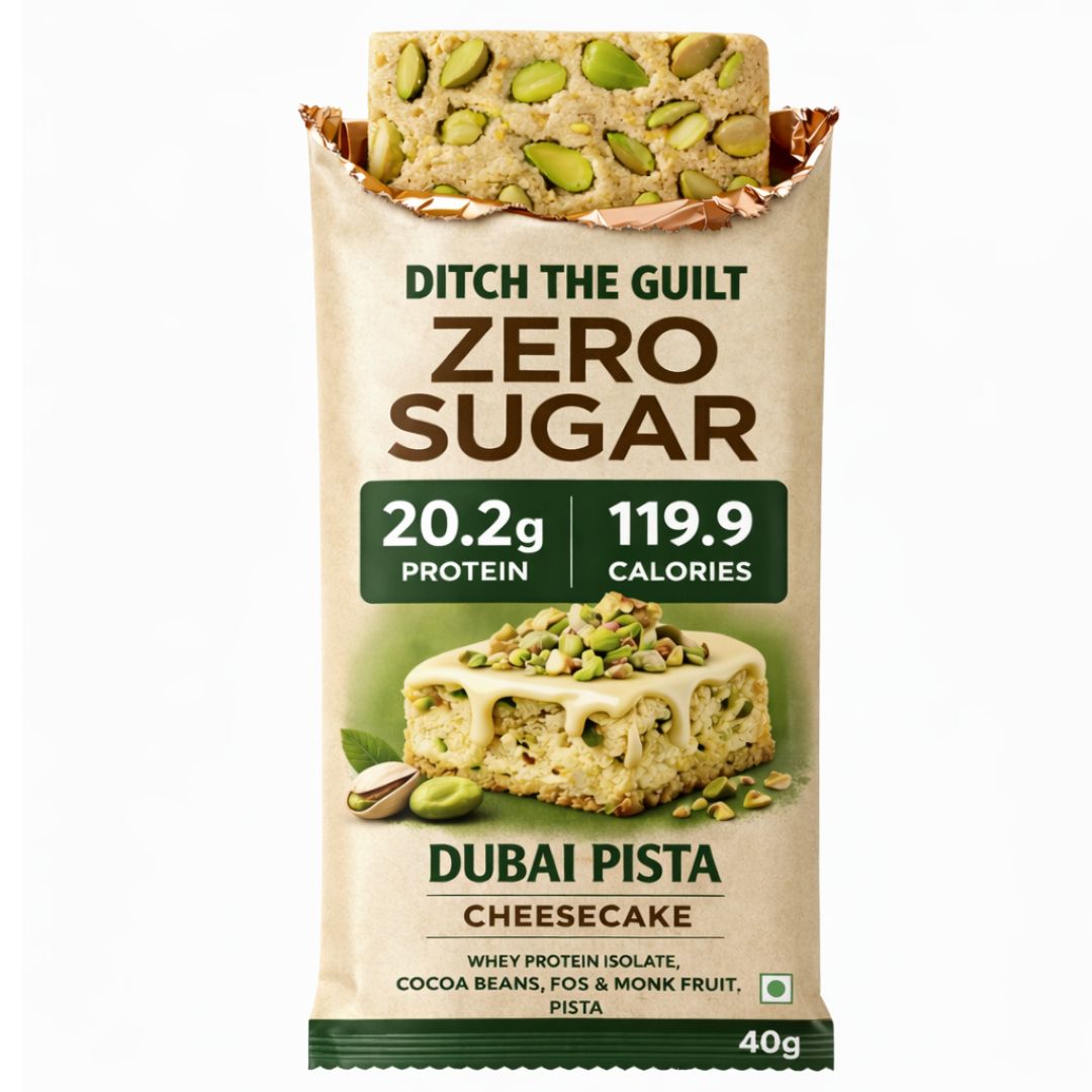 Dubai Pista Protein Cheese Cake • 20g Protein • Sugar Free High Protein Cheese Cake• 40g