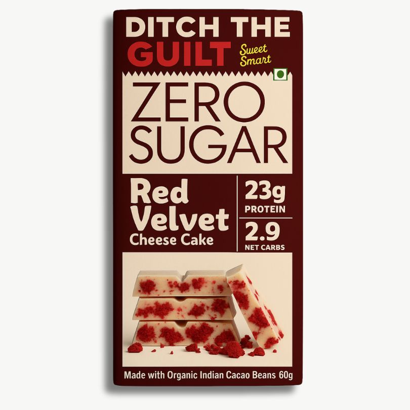 Red Velvet Cream Cheese Cake  - Sugar Free Protein Chocolate  - High Protein  - 60g