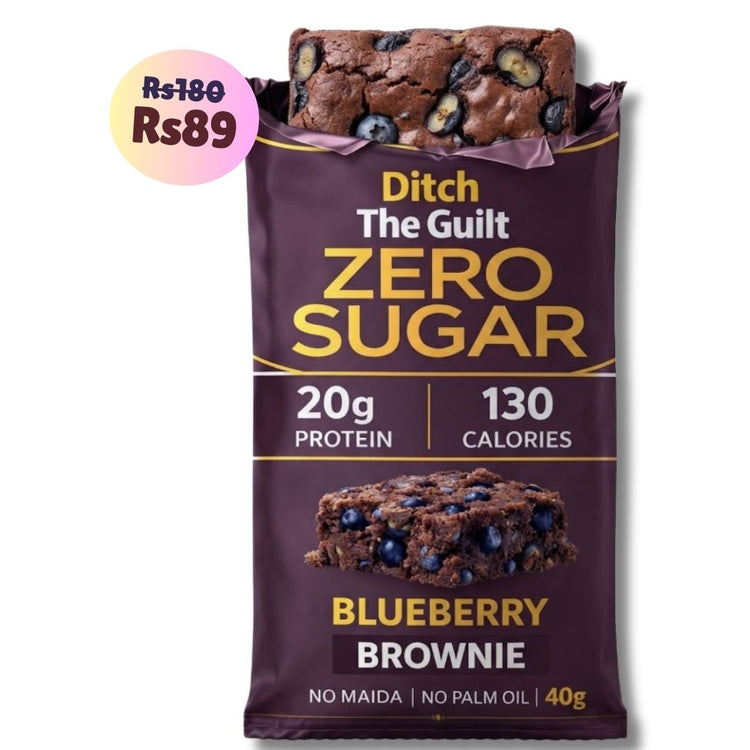 Blueberry Protein Brownie • 20g Protein • Sugar Free High Protein Brownies • 40g