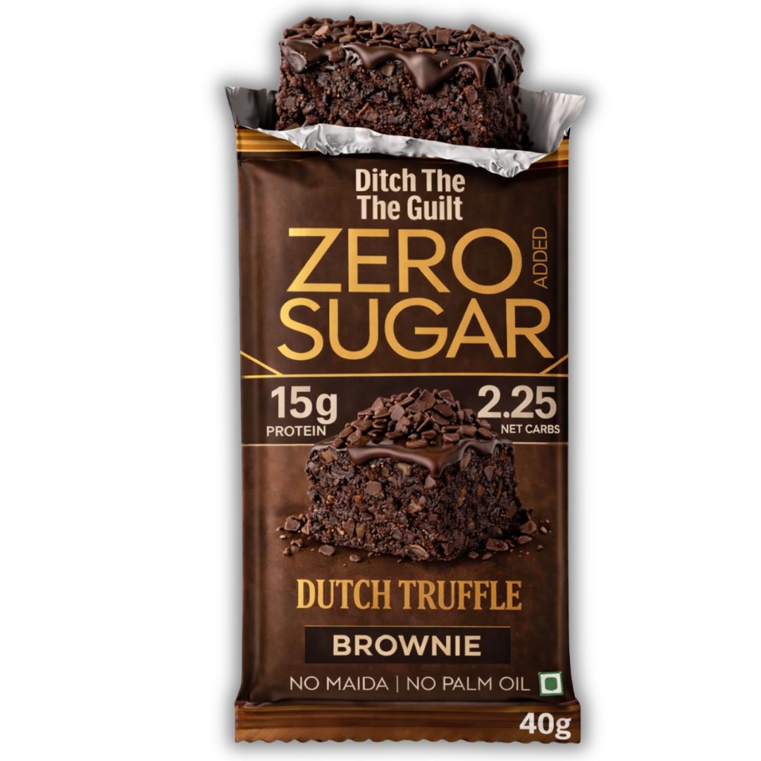 Dutch Truffle Protein Brownie • 15g Protein • Sugar Free High Protein Brownies • 40g