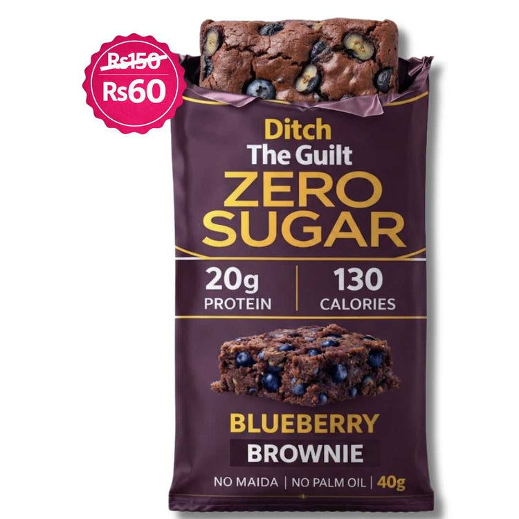 Blueberry Protein Brownie • 20g Protein • Sugar Free High Protein Brownies • 40g