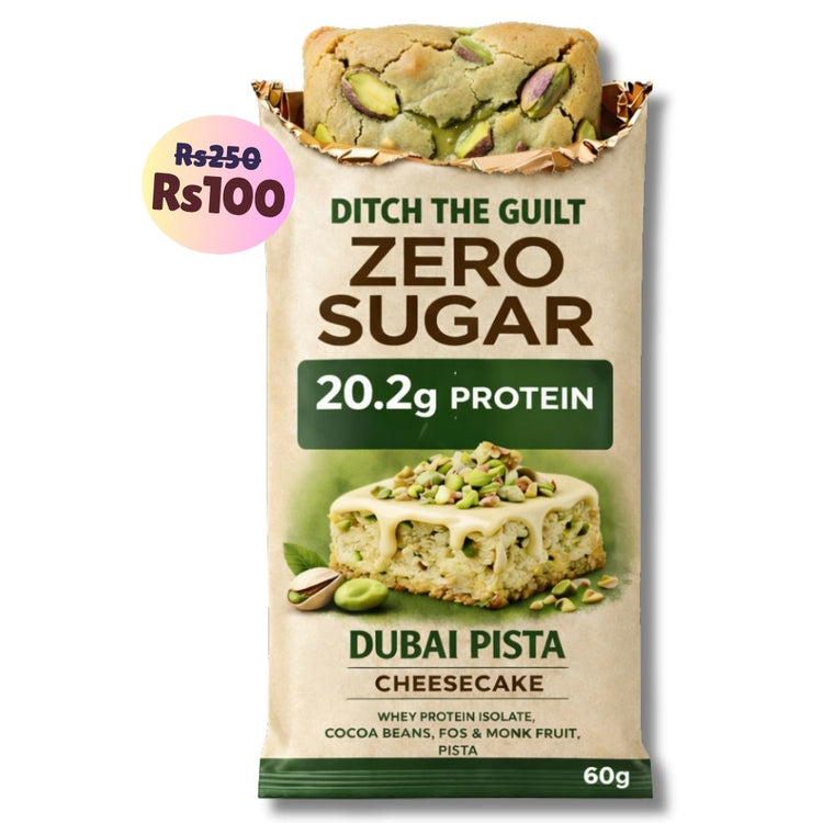 Dubai Pista Protein White Chocolate Cheesecake • 20g Protein • Sugar Free High Protein Cheesecake• 60g