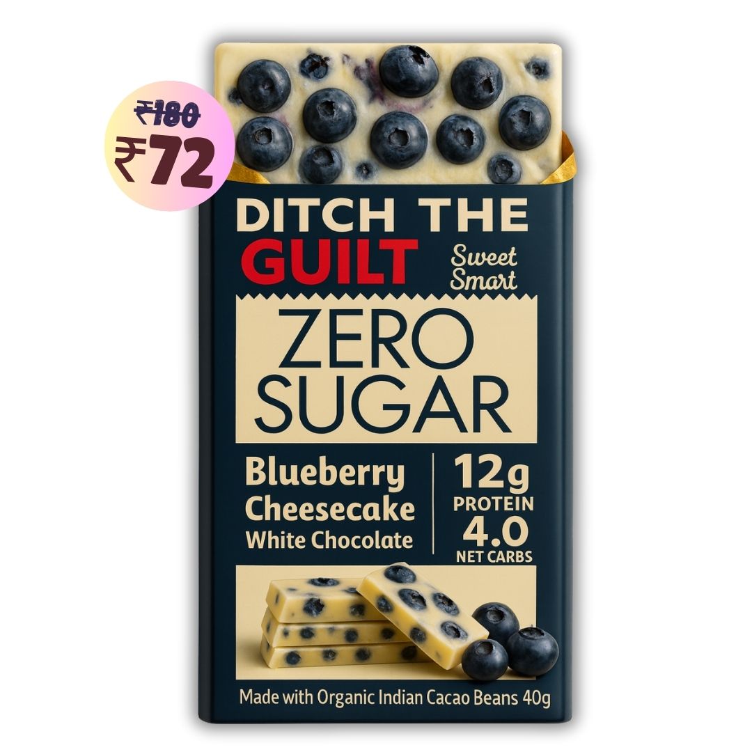 Blueberry Cheese Cake • 12g Protein • Sugar Free Dark Chocolate • 40g bar