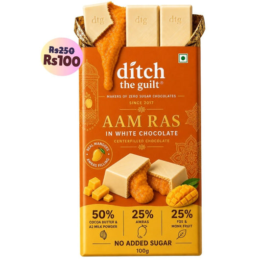 Aam Ras • Sugar Free Center-Filled Chocolate Bar • 100g