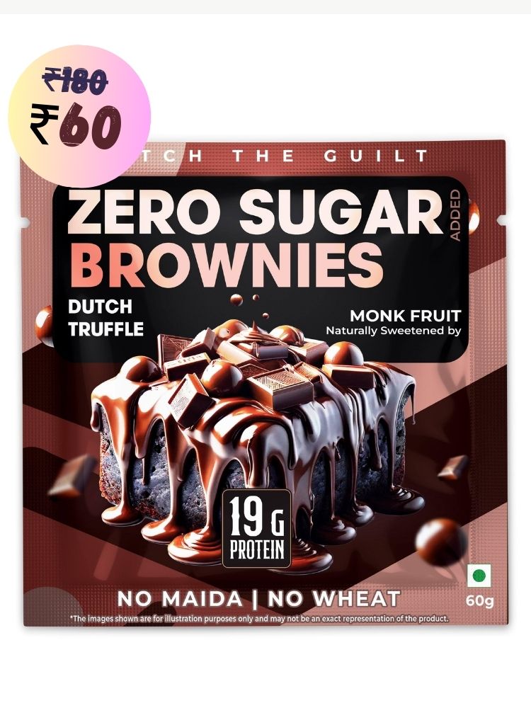 Dutch Truffle Chocolate Protein Brownie • 19g Protein • Sugar Free & High Protein • Low Net Carbs • 60g
