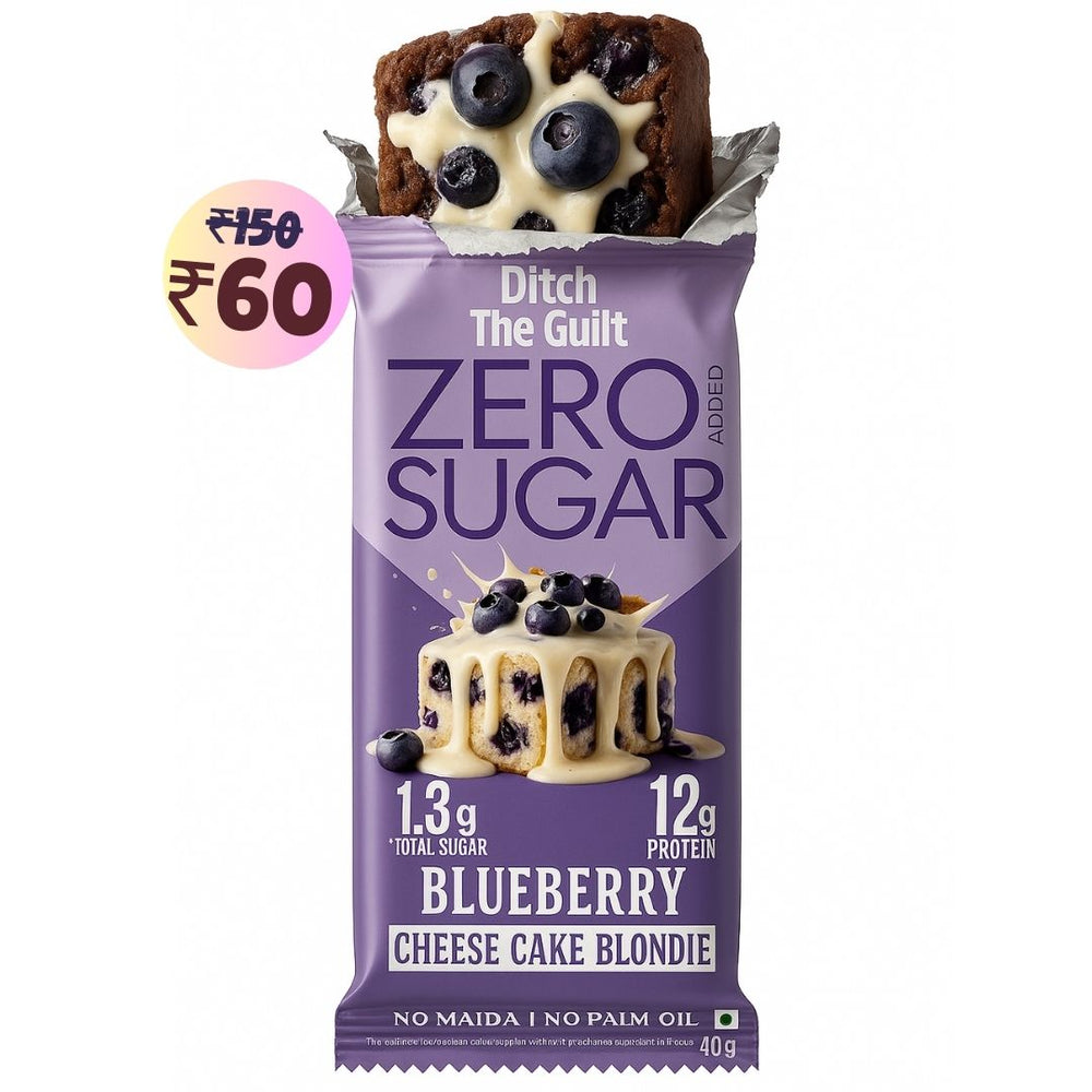 Blueberry Cheese Cake Protein Brownie • 12g Protein • Sugar Free & High Protein • 40g