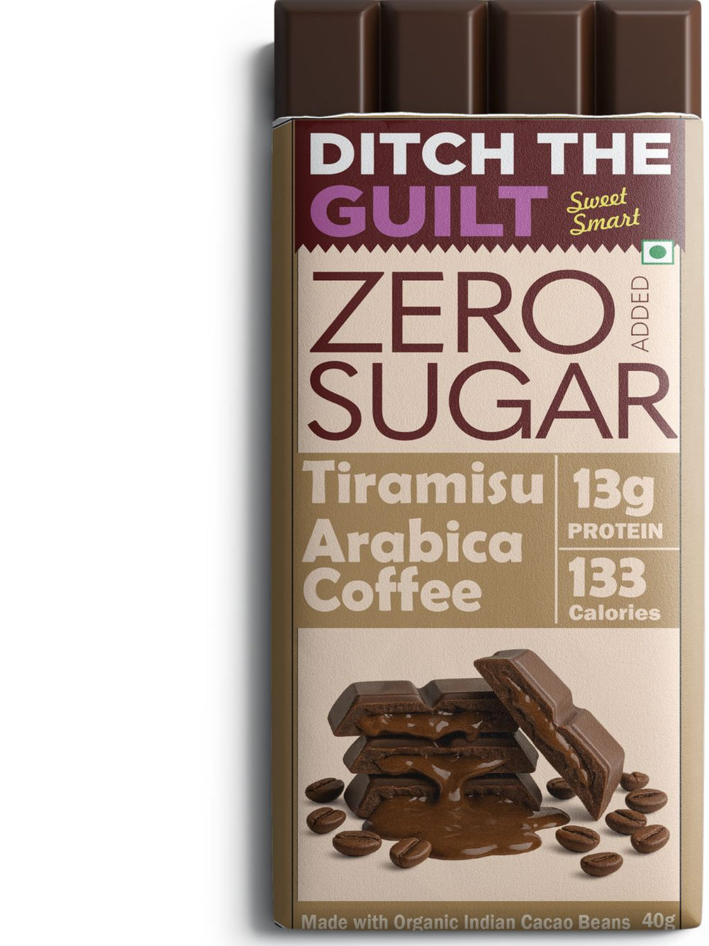 Coorgi Tiramisu I Sugar Free Dark Protein Chocolate I 13g Protein I 133 Calories - 40g