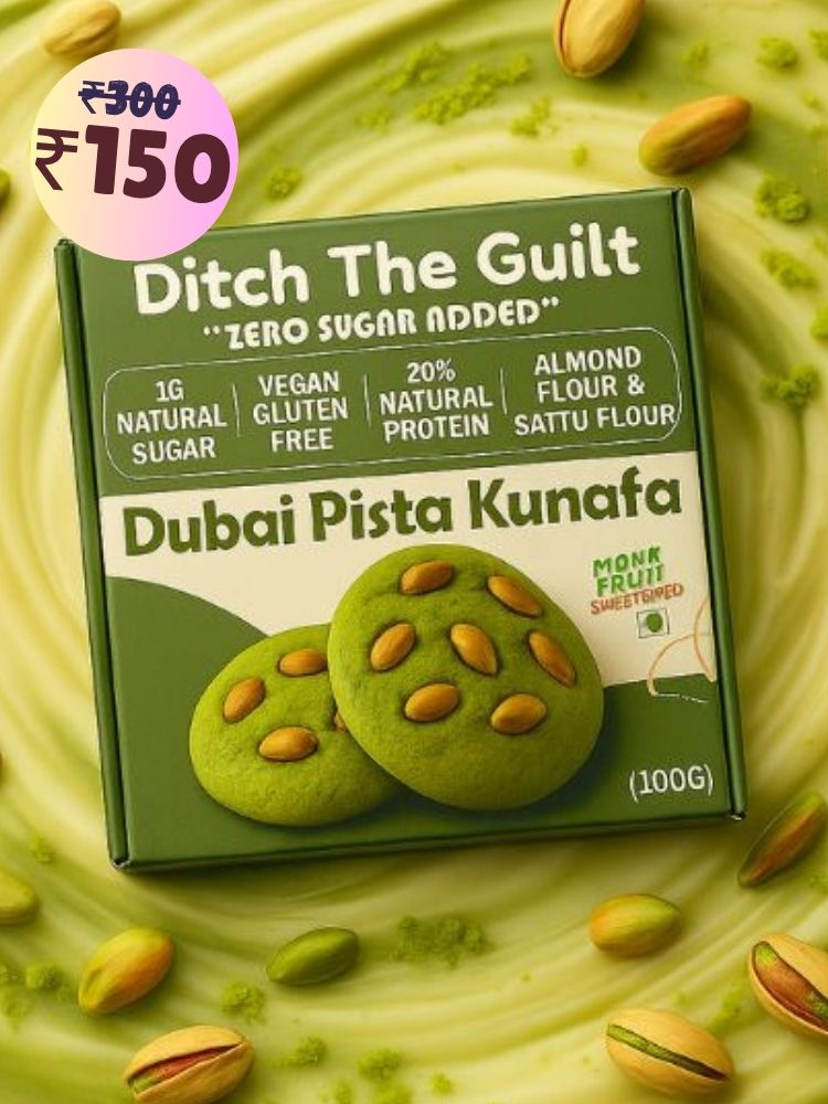 Dubai Kunafa Pista Cookie • Zero Sugar • Made With Almond Flour • 100g