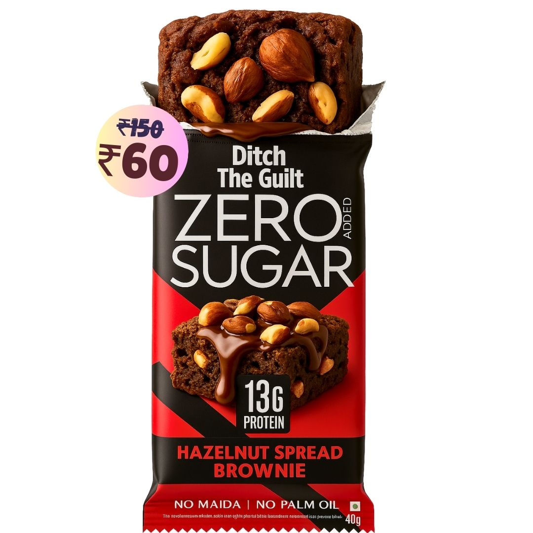 Hazelnut Spread Protein Brownie • 13g Protein • Sugar Free & High Protein • 40g