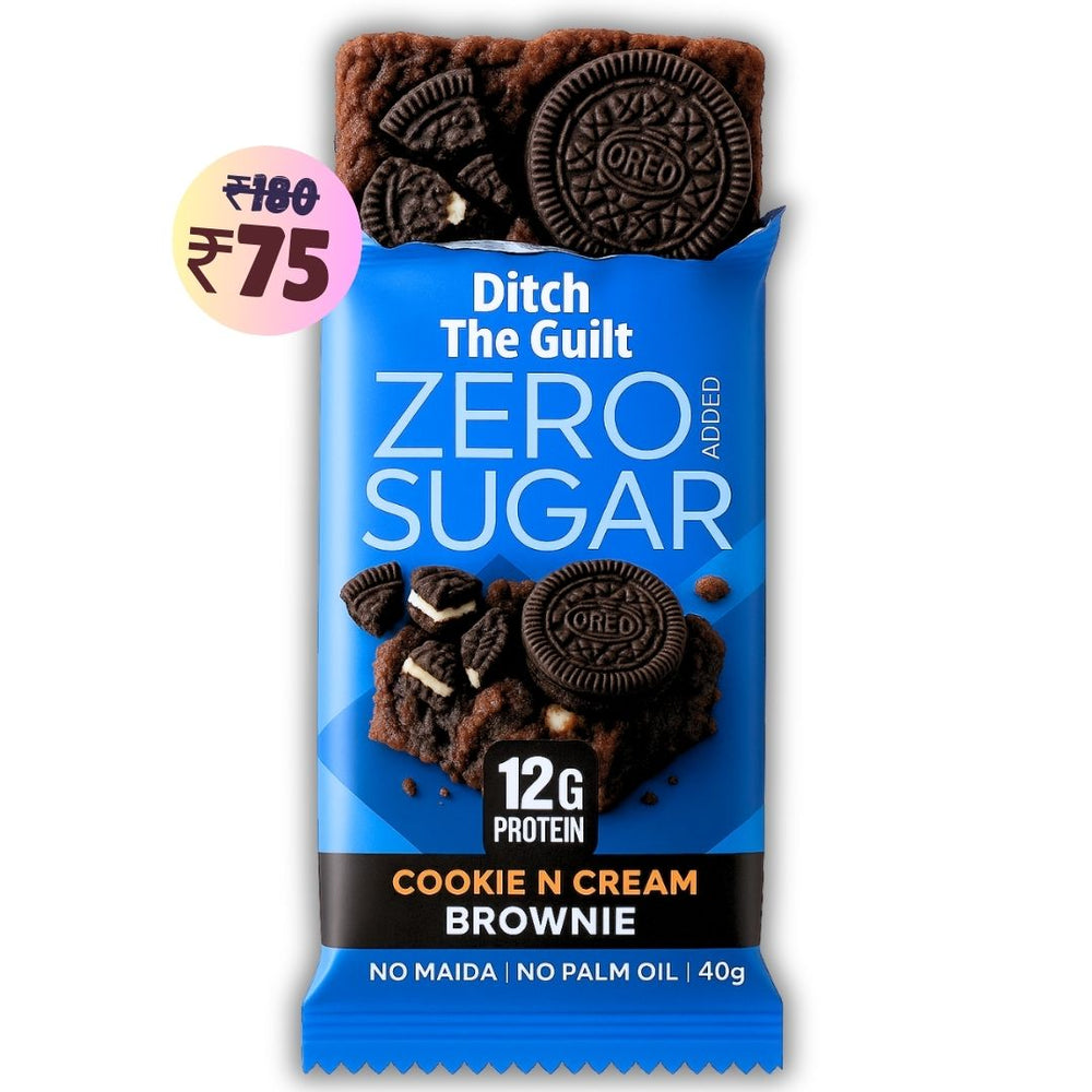 Oreo Crumble Cookie and Cream Protein Brownie • 12g Protein • Sugar Free & High Protein - 40g