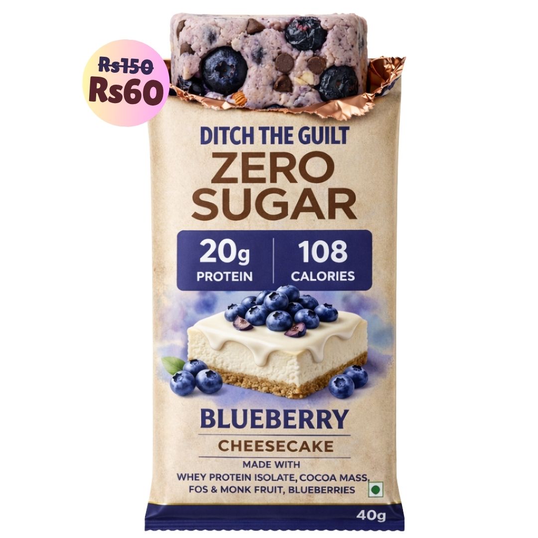 Blueberry Protein Cheese Cake • 20g Protein • Sugar Free High Protein Cheese Cake• 40g
